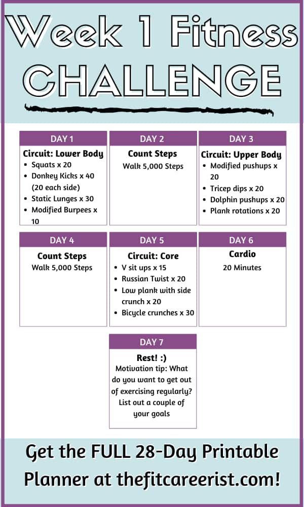 Week 1 Fitness Challenge