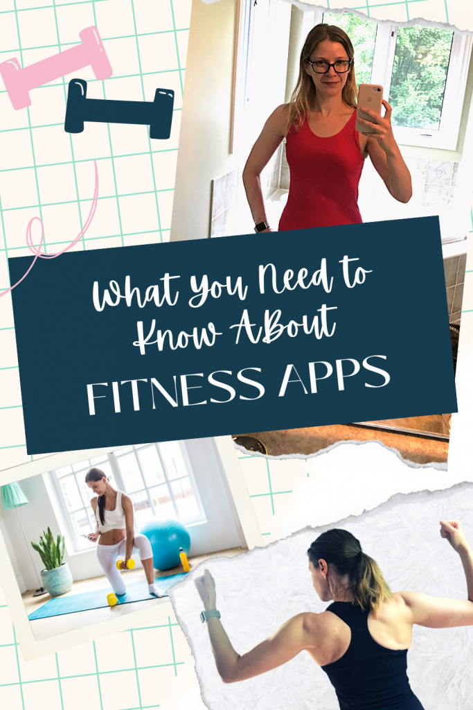 Pinterest image with collage of fitness photos - what you need to know about fitness apps
